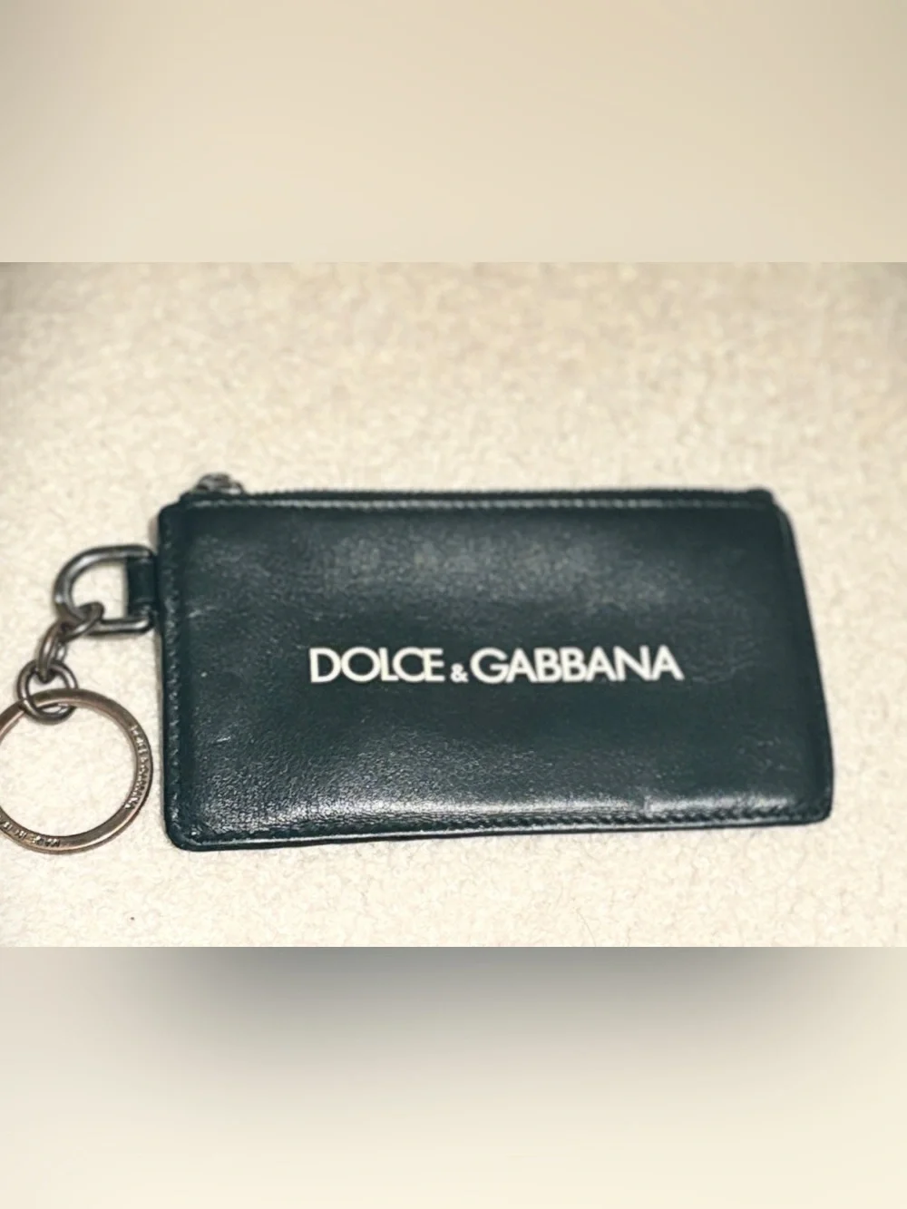 Dolce & Gabbana Black Leather Logo Key & Card Holder